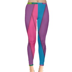 Abstract Background Colorful Strips Inside Out Leggings by Nexatart