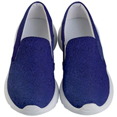 Fractal Rendering Background Blue Kid s Lightweight Slip Ons