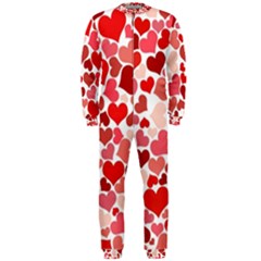 Abstract Background Decoration Hearts Love Onepiece Jumpsuit (men) 