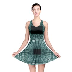 Abstract Perspective Background Reversible Skater Dress