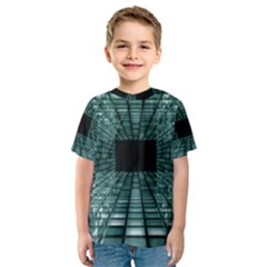 Abstract Perspective Background Kids  Sport Mesh Tee