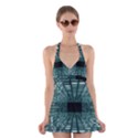 Abstract Perspective Background Halter Dress Swimsuit  View1