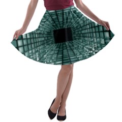 Abstract Perspective Background A-line Skater Skirt