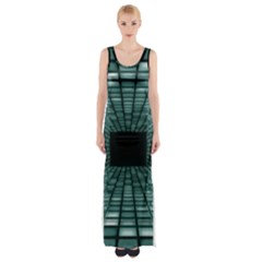 Abstract Perspective Background Maxi Thigh Split Dress