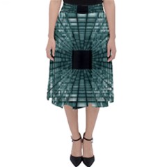 Abstract Perspective Background Folding Skater Skirt