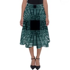 Abstract Perspective Background Perfect Length Midi Skirt