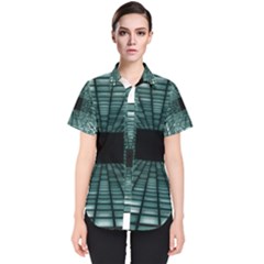 Abstract Perspective Background Women s Short Sleeve Shirt