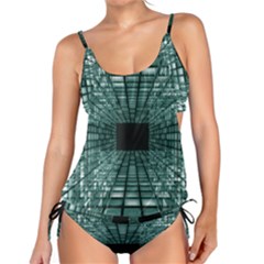 Abstract Perspective Background Tankini Set