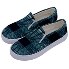 Abstract Perspective Background Kids  Canvas Slip Ons