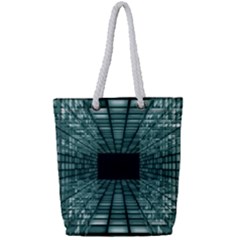 Abstract Perspective Background Full Print Rope Handle Tote (Small)
