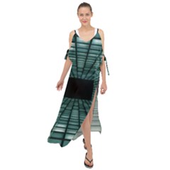 Abstract Perspective Background Maxi Chiffon Cover Up Dress