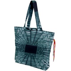 Abstract Perspective Background Drawstring Tote Bag