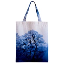 Nature Inspiration Trees Blue Zipper Classic Tote Bag by Nexatart