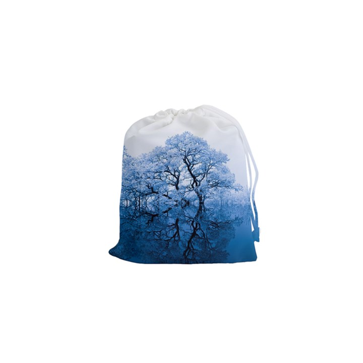 Nature Inspiration Trees Blue Drawstring Pouches (XS) 