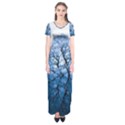 Nature Inspiration Trees Blue Short Sleeve Maxi Dress View1