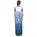 Nature Inspiration Trees Blue Short Sleeve Maxi Dress View2