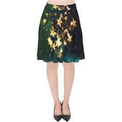 Heart Love Universe Space All Sky Velvet High Waist Skirt by Nexatart