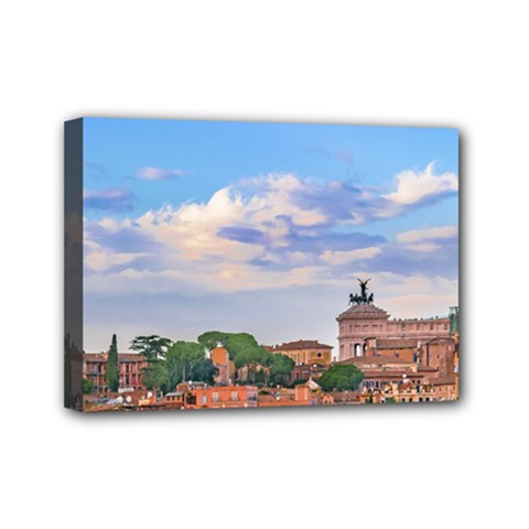 Aerial View Rome Cityscape Mini Canvas 7  X 5  by dflcprints