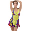 Embroidery Dab Color Spray Ruffle Top Dress Swimsuit View1