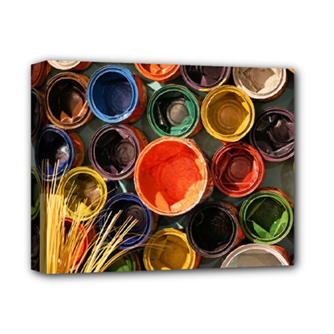 Color Box Colorful Art Artwork Deluxe Canvas 14  X 11  by Nexatart