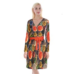 Color Box Colorful Art Artwork Long Sleeve Velvet Front Wrap Dress