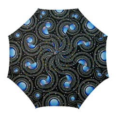 Background Abstract Glossy Blue Golf Umbrellas by Nexatart