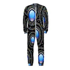 Background Abstract Glossy Blue Onepiece Jumpsuit (kids)