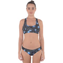 Background Abstract Glossy Blue Cross Back Hipster Bikini Set by Nexatart