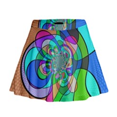 Retro Wave Background Pattern Mini Flare Skirt by Nexatart