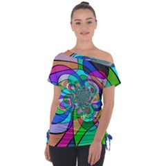 Retro Wave Background Pattern Tie-up Tee