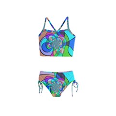 Retro Wave Background Pattern Girls  Tankini Swimsuit