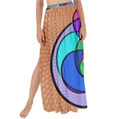 Retro Wave Background Pattern Maxi Chiffon Tie-up Sarong by Nexatart