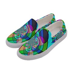 Retro Wave Background Pattern Women s Canvas Slip Ons