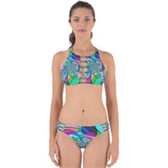 Retro Wave Background Pattern Perfectly Cut Out Bikini Set