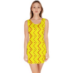 Yellow Background Abstract Bodycon Dress
