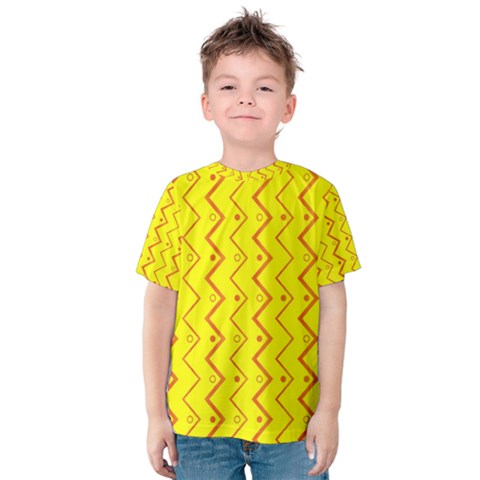 Yellow Background Abstract Kids  Cotton Tee by Nexatart