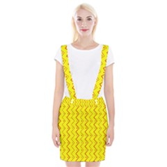 Yellow Background Abstract Braces Suspender Skirt
