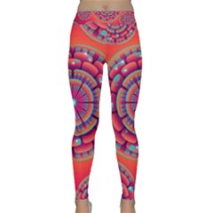 Floral Background Texture Pink Classic Yoga Leggings