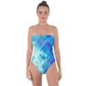 Abstract Squares Arrangement Tie Back One Piece Swimsuit View1