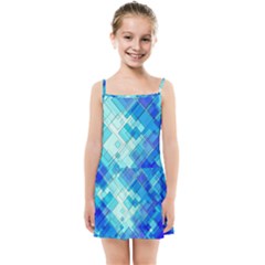 Abstract Squares Arrangement Kids Summer Sun Dress