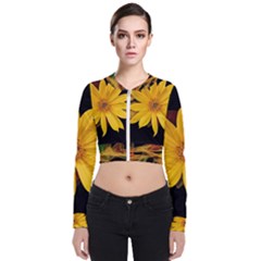 Sun Flower Blossom Bloom Particles Bomber Jacket by Nexatart