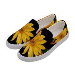 Sun Flower Blossom Bloom Particles Women s Canvas Slip Ons by Nexatart