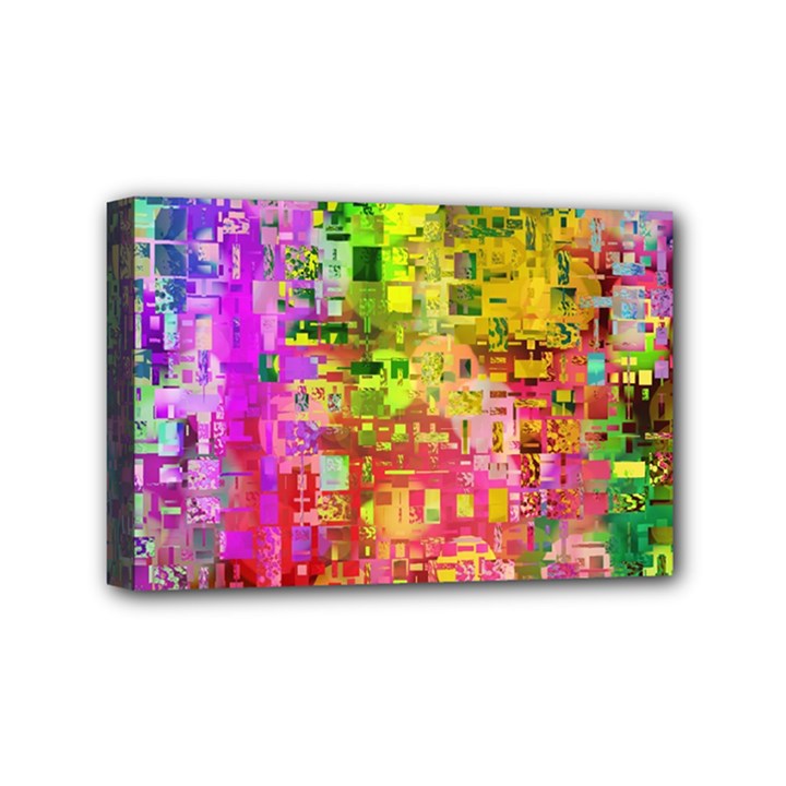 Color Abstract Artifact Pixel Mini Canvas 6  x 4 