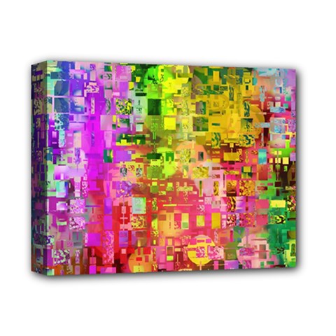 Color Abstract Artifact Pixel Deluxe Canvas 14  X 11  by Nexatart