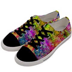 Color Abstract Artifact Pixel Men s Low Top Canvas Sneakers