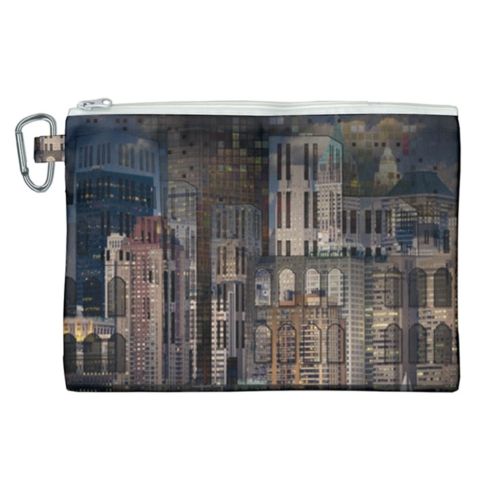 Architecture City Home Window Canvas Cosmetic Bag (XL)