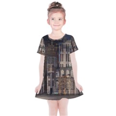 Architecture City Home Window Kids  Simple Cotton Dress