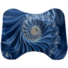 Blue Fractal Abstract Spiral Head Support Cushion