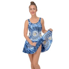 Blue Fractal Abstract Spiral Inside Out Casual Dress by Nexatart