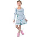Network Social Abstract Kids  Long Sleeve Velvet Dress View1